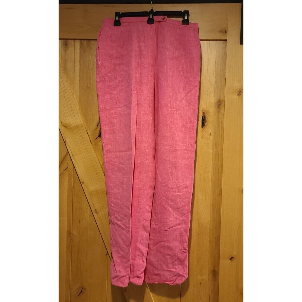 Harve Benard Pants Womens 12 Pink 100% Linen Pockets Lined